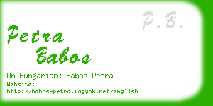 petra babos business card